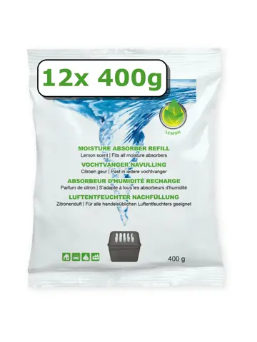 Vochtvanger navulling - 12x - 400 gram - citroen