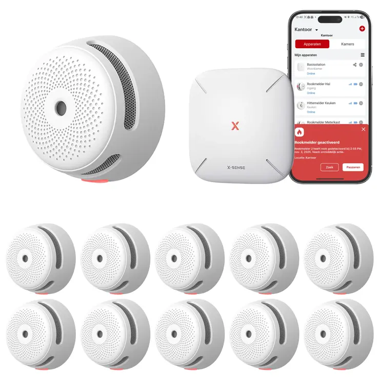 Link+ Pro bundel 10 Rookmelders, 1 Gateway