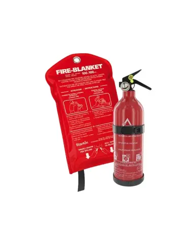 Brandblusser met manometer 1 kg met blusdeken