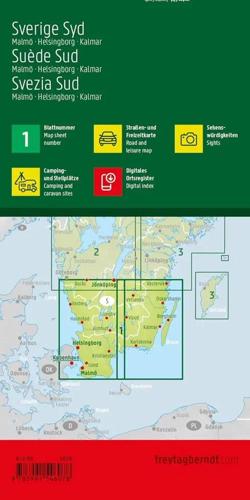 Wegenkaart Zweden 1 Zuid