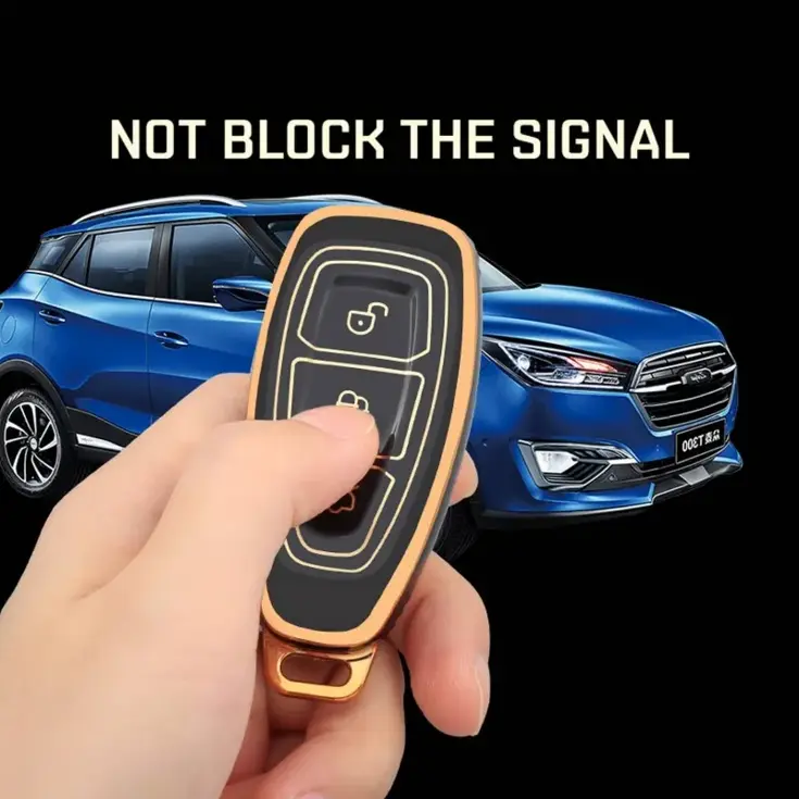TPU Sleutelhoesje voor Ford goud K3