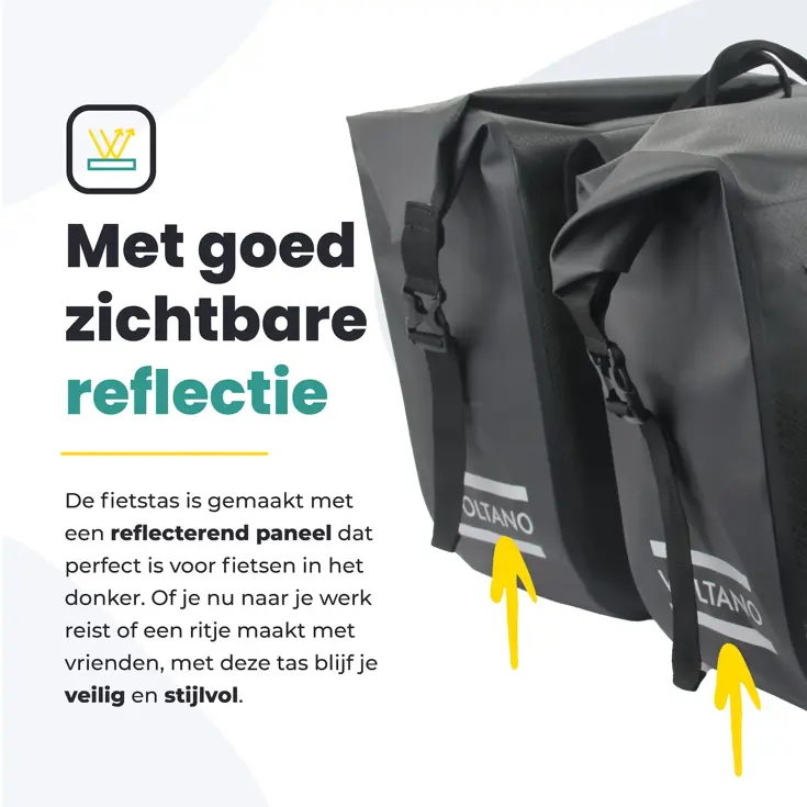Voltano Dubbele Rolltop Fietstas 48 L