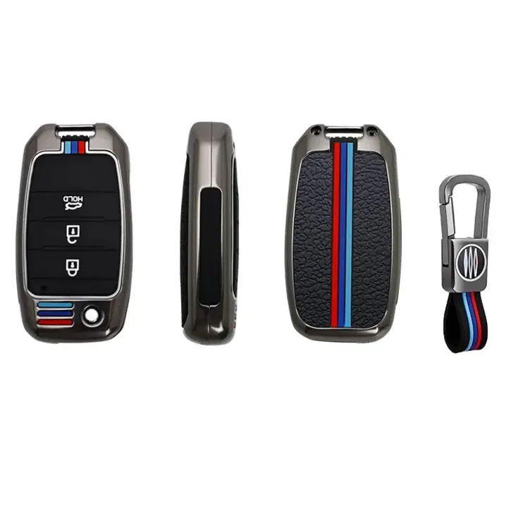 Metalen Sleutelhoesje voor Kia grijs B3