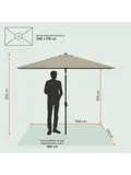 Parasol – 270x180cm – Taupe