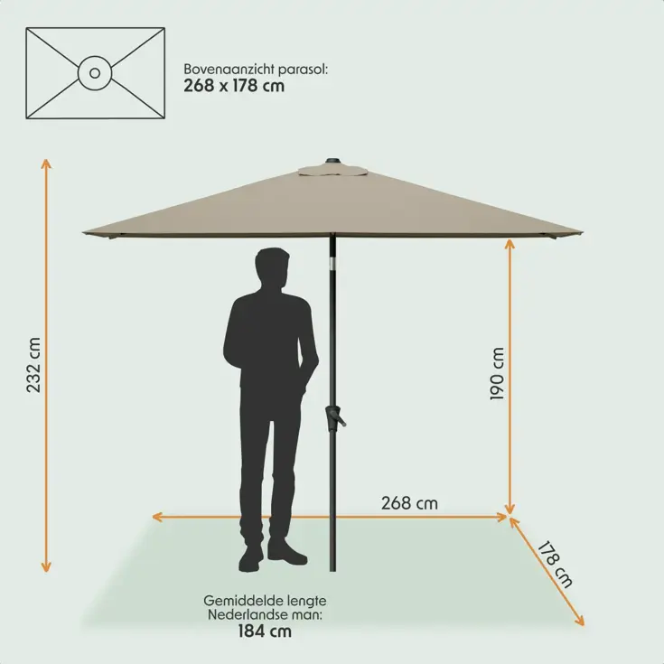 Parasol – 270x180cm