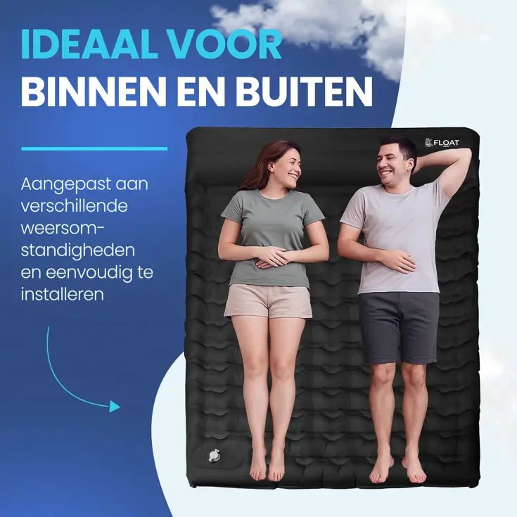 Tweepersoons slaapmatje met voetpomp