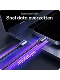 Flex USB-A naar Lightning Kabel 3M Zwart