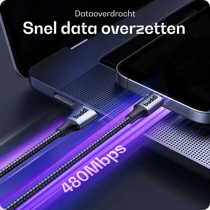 Flex USB-A naar Lightning Kabel 3M Zwart