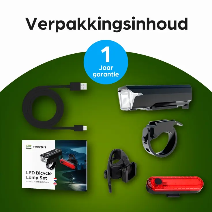 Oplaadbare LED Fietsverlichting set