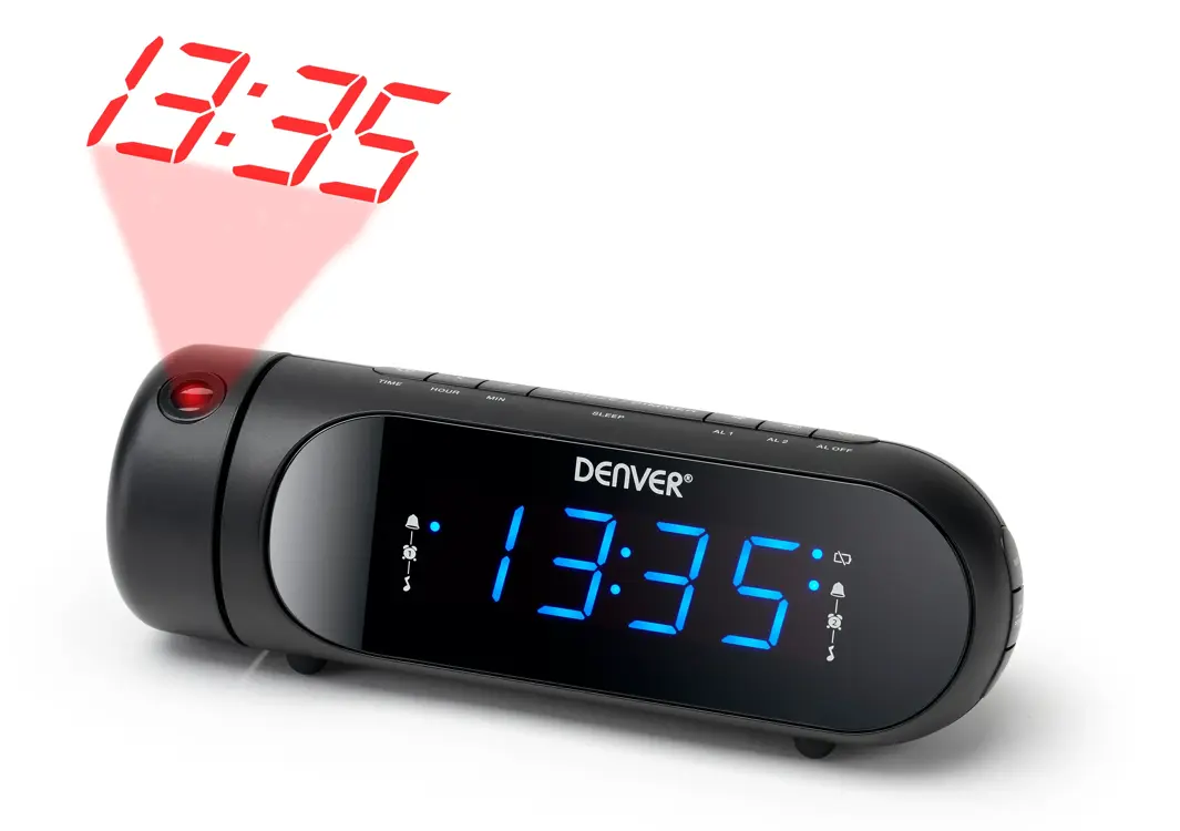 Wekker FM klokradio Projectie USB-A Output
