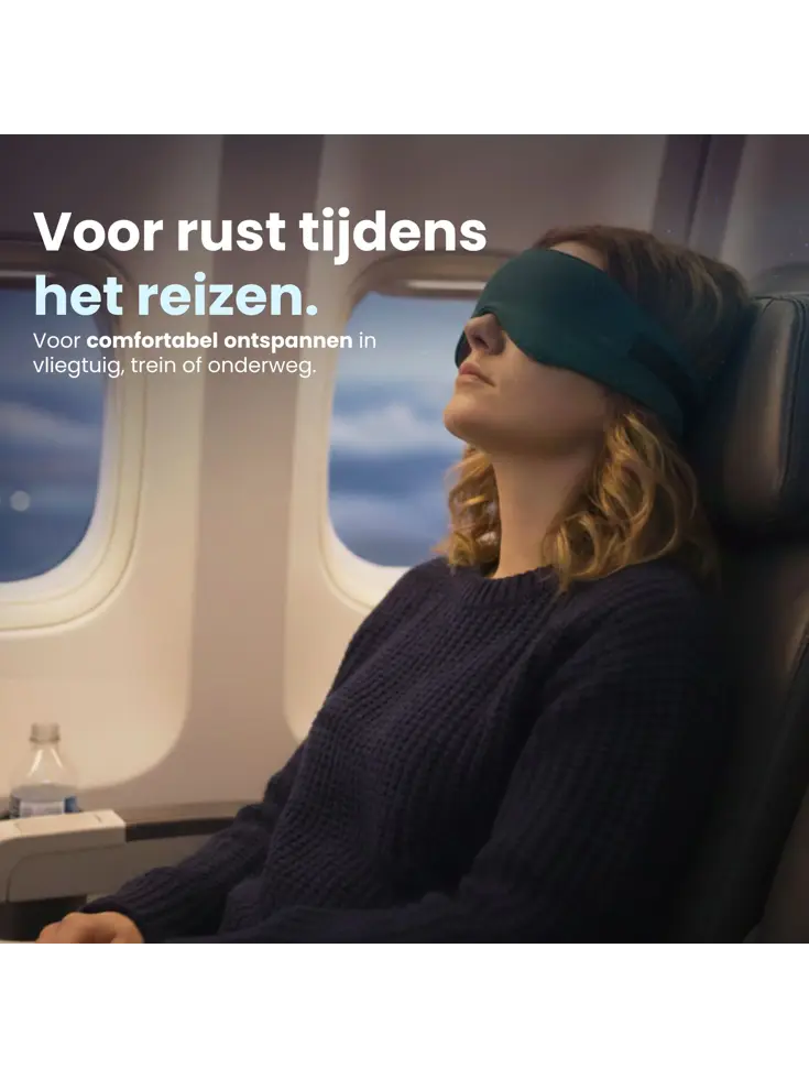 Slaapmasker Katoen - Oceaanblauw - PurelyGoods