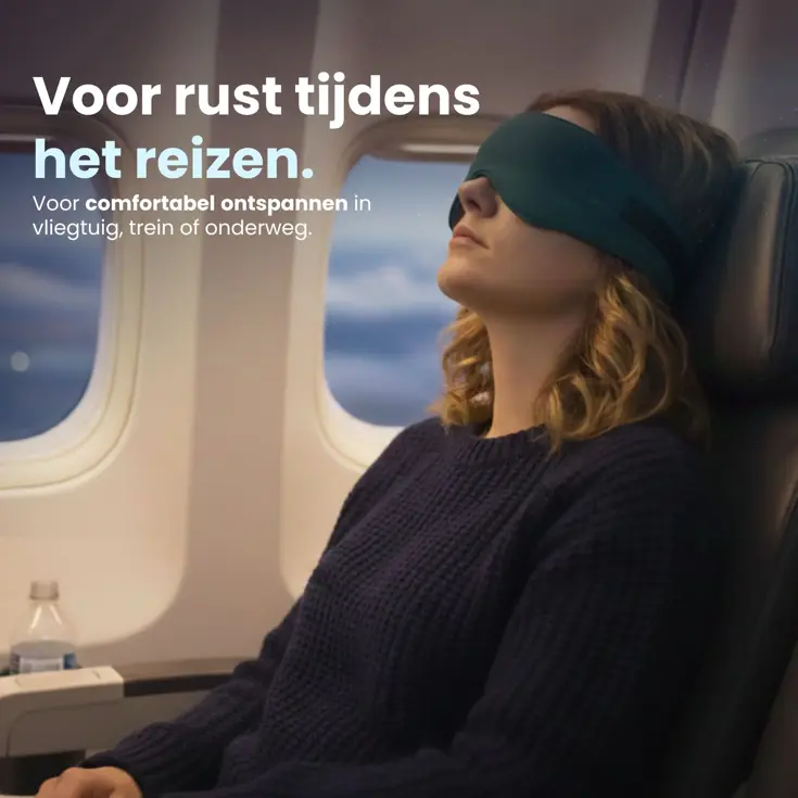 Katoenen Slaapmasker - Verduisterend - Oceaanblauw