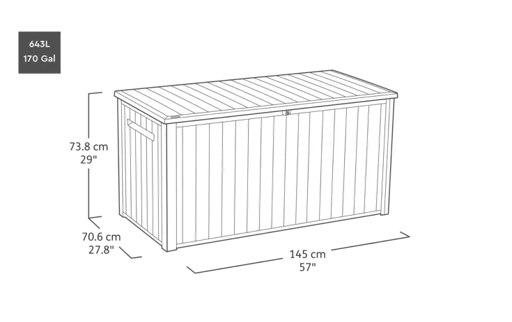 Keter Southwood Opbergbox - 643L - Grijs