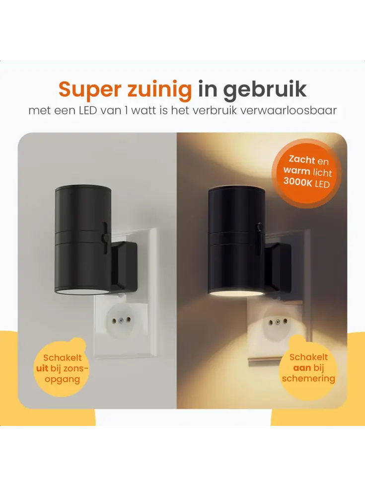 Goliving Nachtlampje Stopcontact - 2 stuks