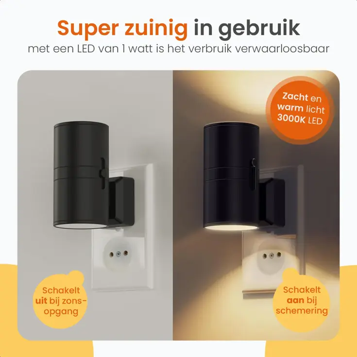 Goliving Nachtlampje Stopcontact - 2 stuks