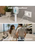 Oplaadbare Handventilator - Wit/Blauw