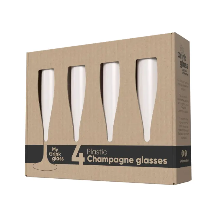 Camping champagneglazen – 4 stuks – onbreekbaar