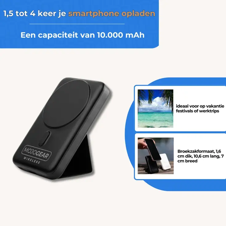 Draadloze MagSafe Powerbank 10.000mAh - Zwart