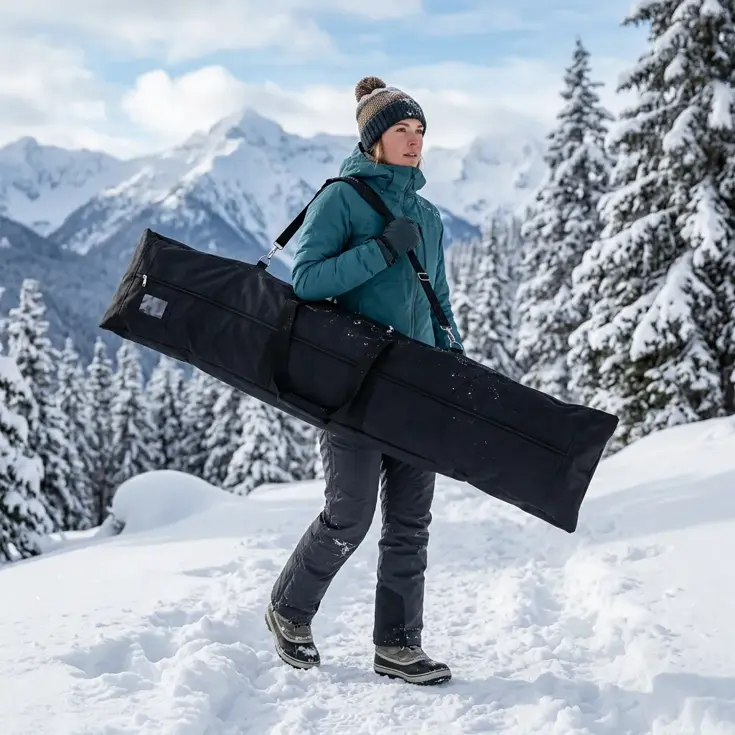 Waterafstotende snowboardtas 180x40x16 cm - Zwart