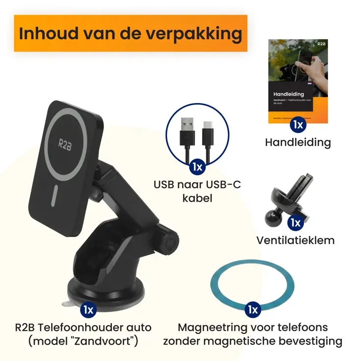 MagSafe Autohouder met Draadloos Opladen