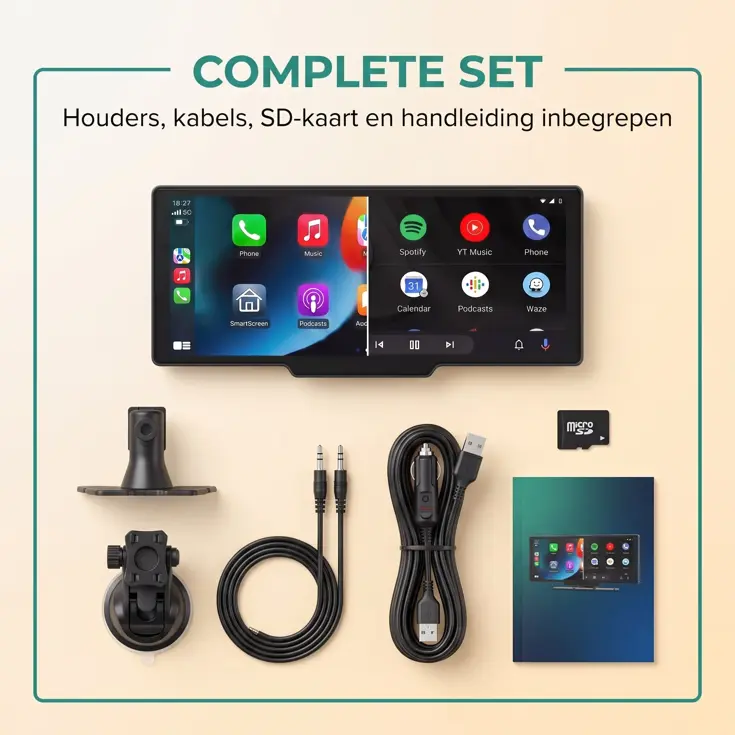 CarPlay Scherm - 10,26 Inch - 4K Dashcam - SD Card