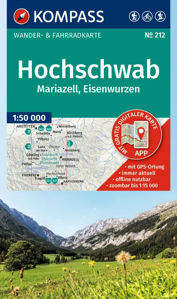 Wandelkaart WK212 Hochschwab Mariazell
