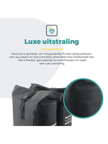 Voltano Dubbele Fietstas Rolltop E-bike Pro