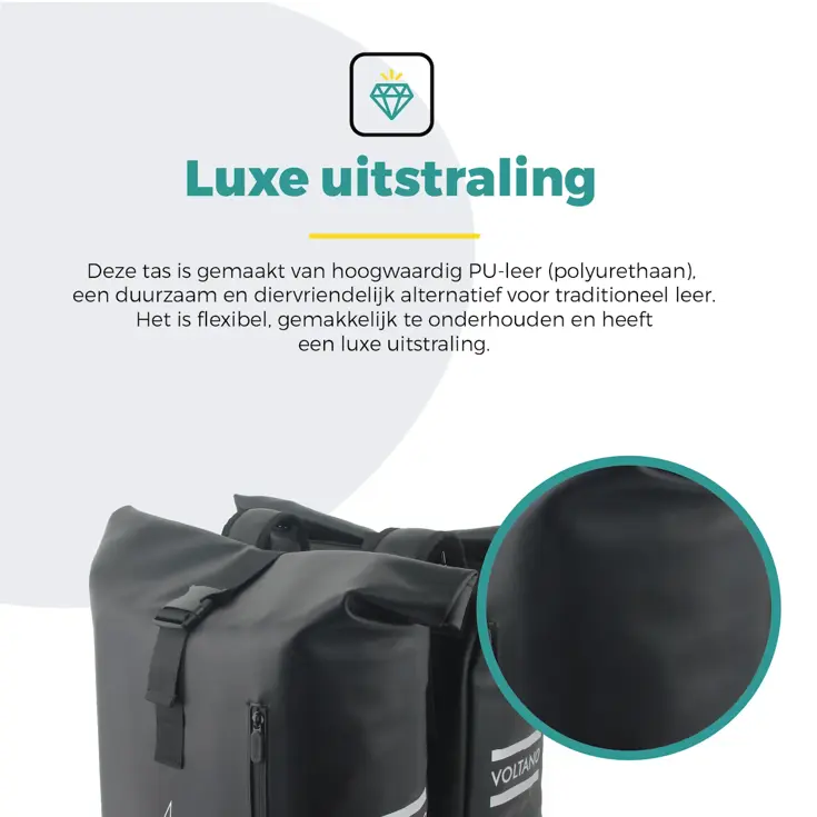 Voltano Dubbele Fietstas Rolltop E-bike Pro