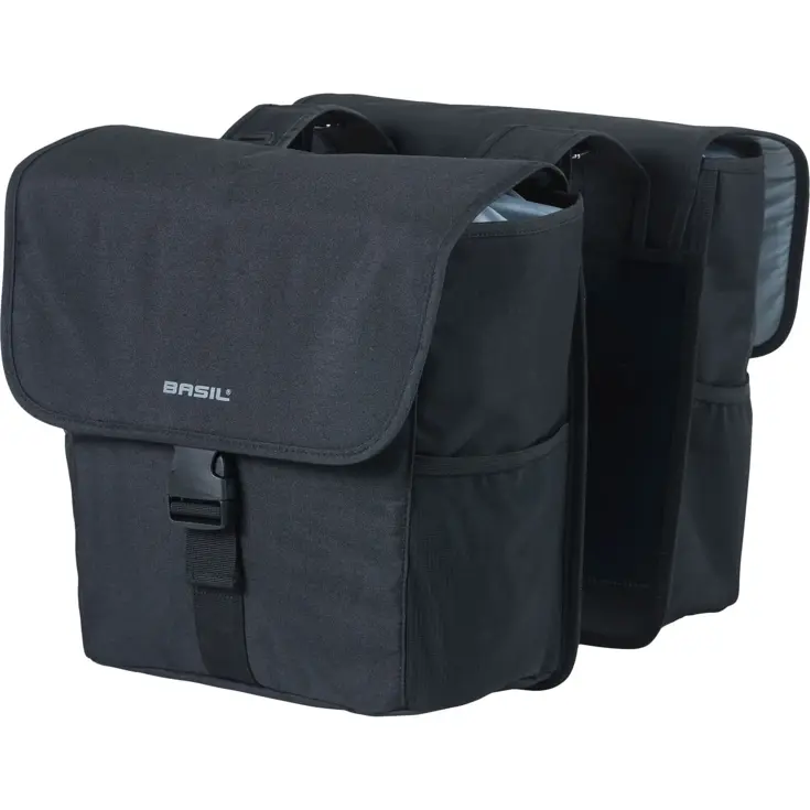 Basil fietstas dubbel Go solid zwart 32l