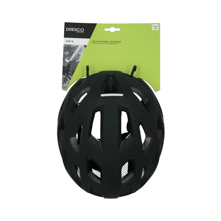 Fietshelm mat zwart, maat M 55-58 cm, lichtgewicht