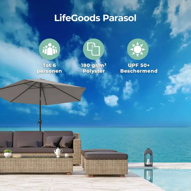 LifeGoods Parasol - 270 cm