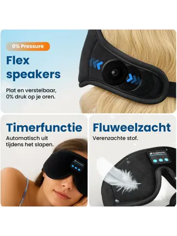 Slaapmasker Bluetooth - Zwart - PurelyGoods