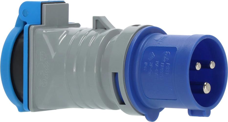 CEE-adapter 230V/16A IP44 voor buitengebruik