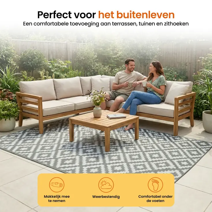 Buitenkleed - 183x290cm - Incl. Draagtas