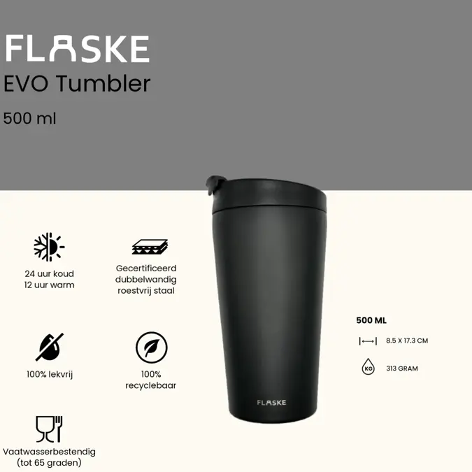 FLASKE 500 ml Koffiebeker to go