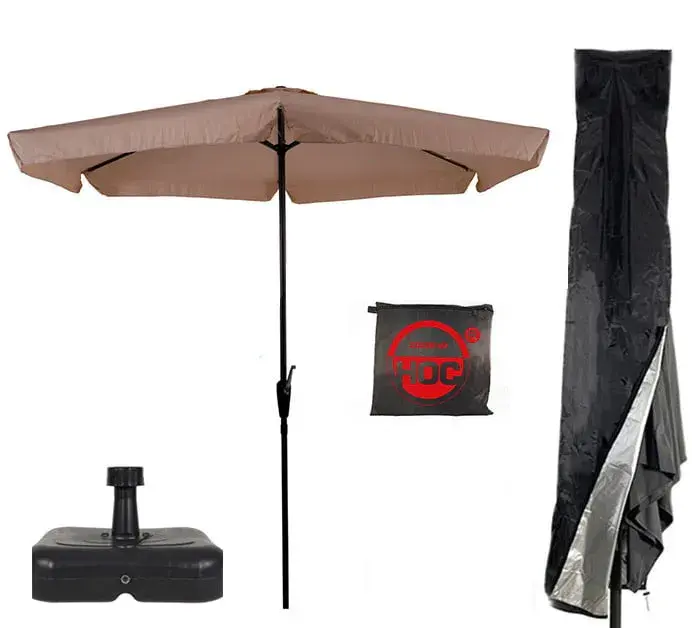 CUHOC Parasol Ecru Ø3m + Hoes en lichte Voet
