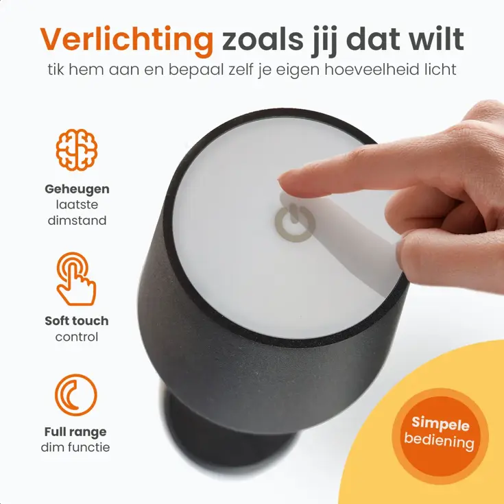 Essence Tafellamp Oplaadbaar - 26cm - LED