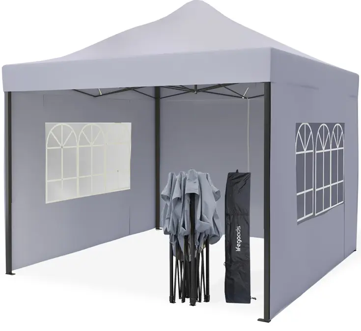 Partytent met Zijwanden – 3x3 m – Donkergrijs