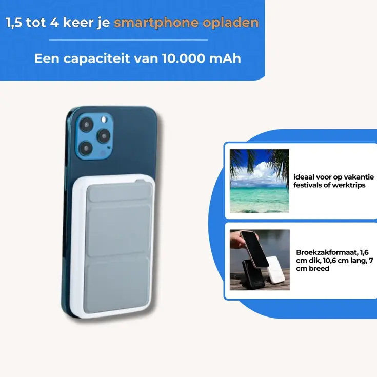 Draadloze MagSafe Powerbank 10.000mAh - Wit