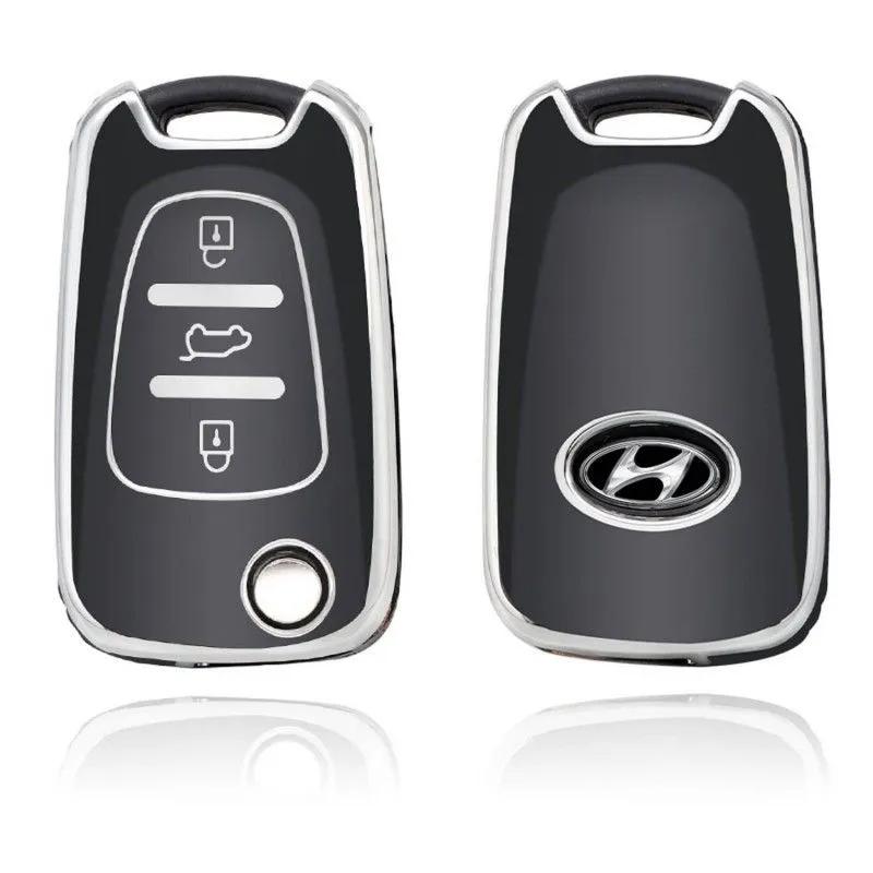 Dutch Shield  Sleutelhoesje  Hyundai zwart C3  Zwart-Zilver