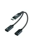 USB-C naar dubbele USB-C kabel 2 in 1 adapter