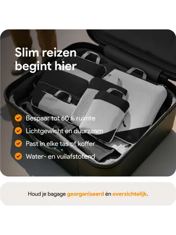 Packing cubes compressie set – 6-delig – Zwart