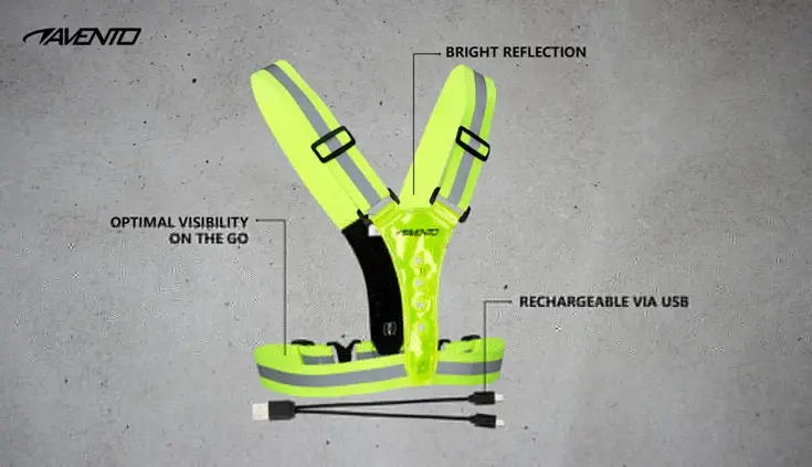 Led sportvest - oplaadbaar - Fluorgeel