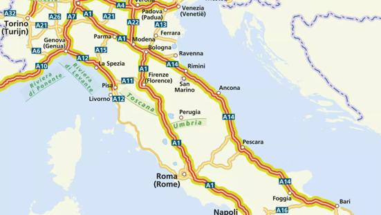 kaart van Italië