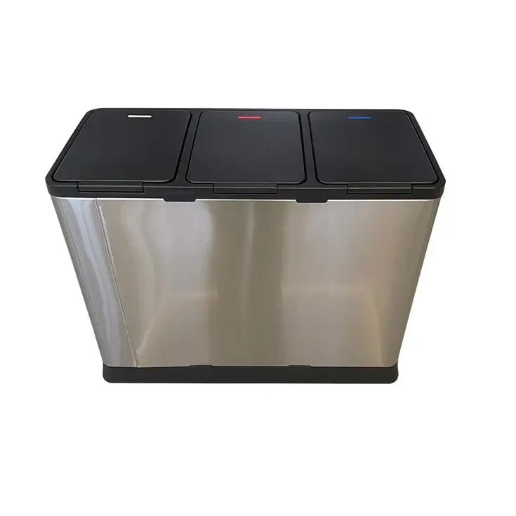 RVS Prullenbak 3 vakken – 45 liter