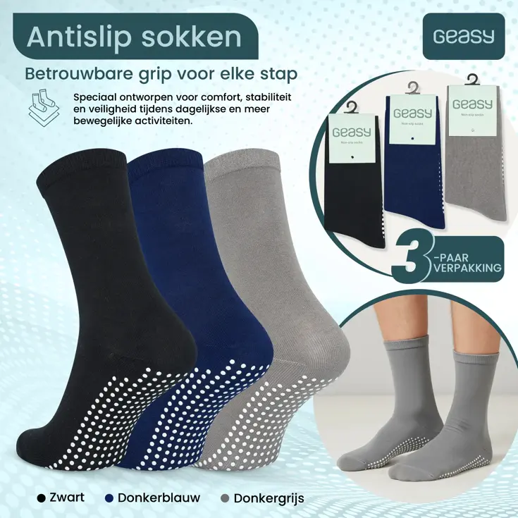 GEASY Antislip Sokken 3 paar - Pure Grip