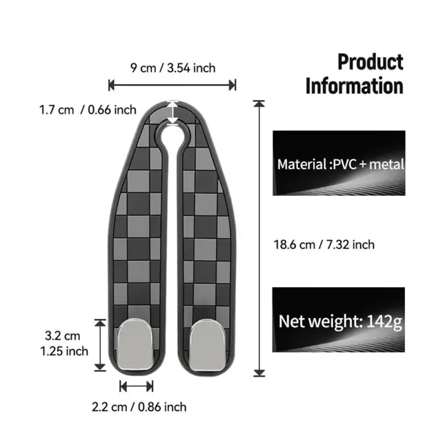 Auto Hoofdsteun Haakjes Split