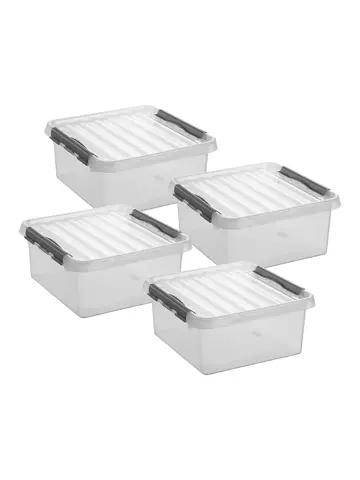 Q-line - Opbergbox - 18L transp. - 4-delig