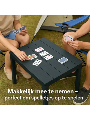 Bijzettafel Zwart - Tuintafeltje 60x39x45 cm