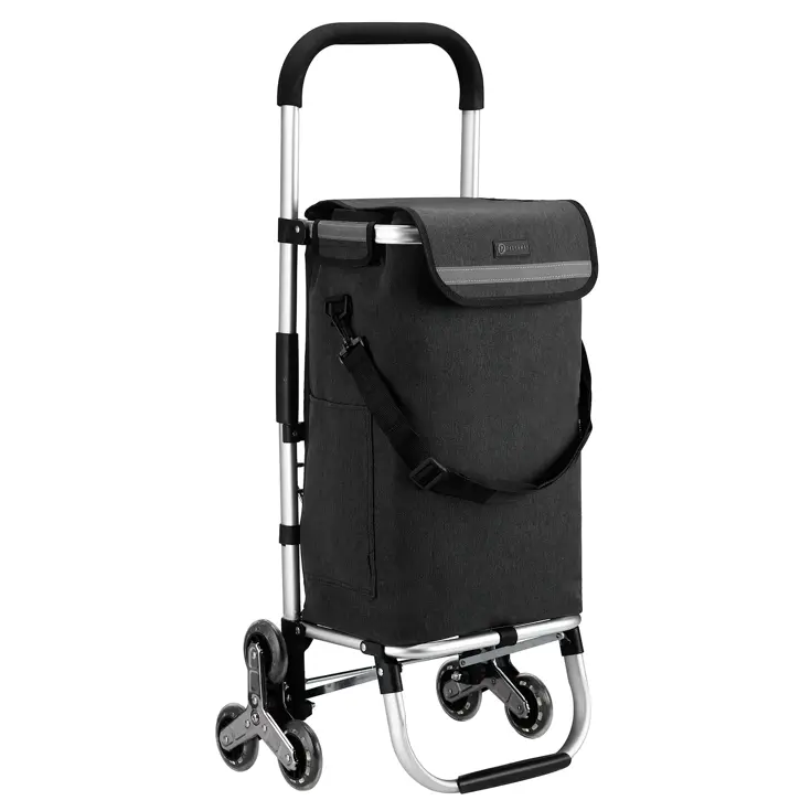 40L boodschappentrolley met trapwielen